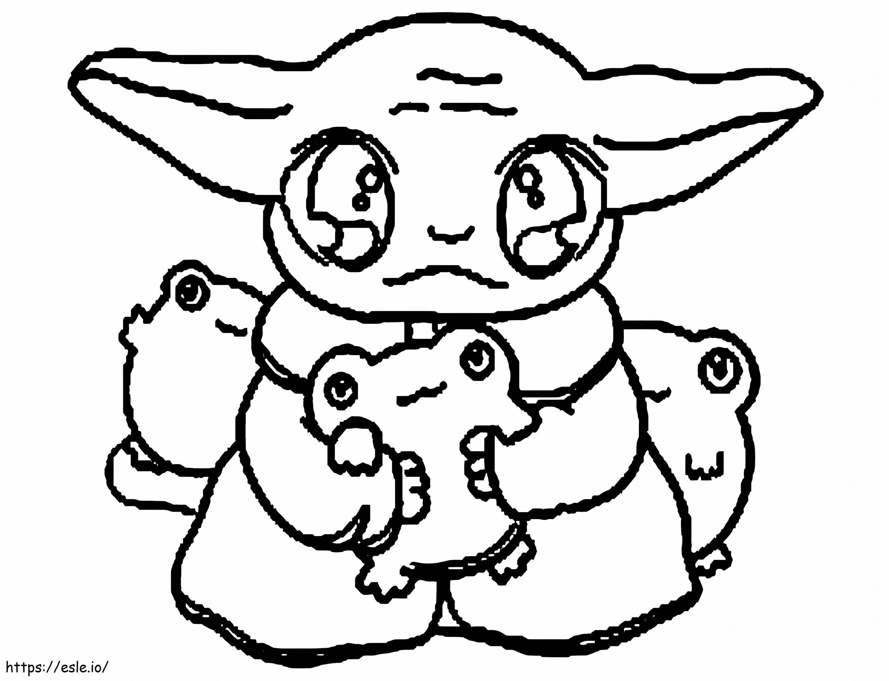 Bayi Yoda Dengan Mainan Gambar Mewarnai