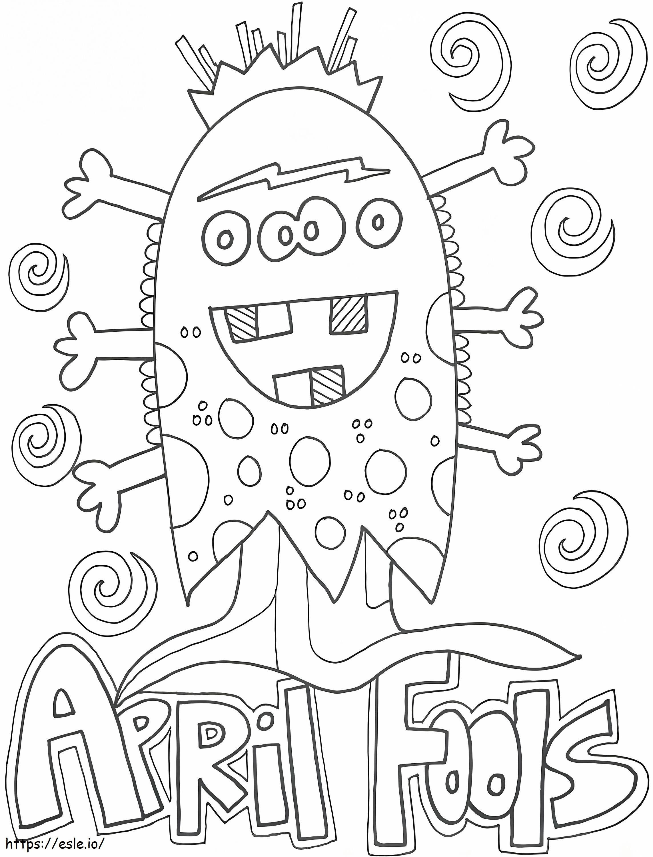 Coloriage Joyeux poisson d'avril 7 à imprimer dessin