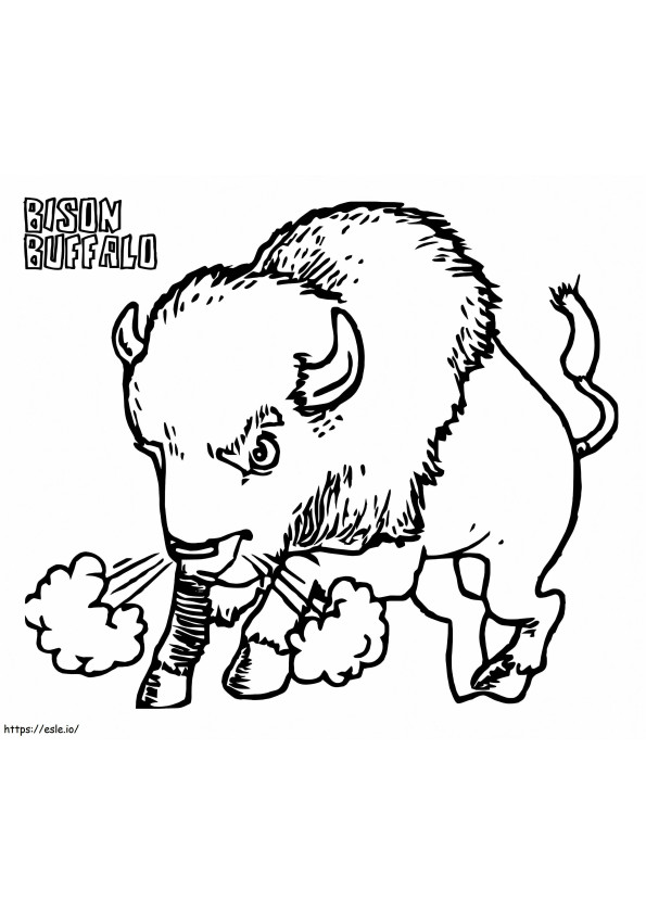 Angry Bison 1 coloring page