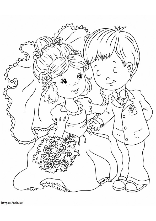 Cute Wedding coloring page
