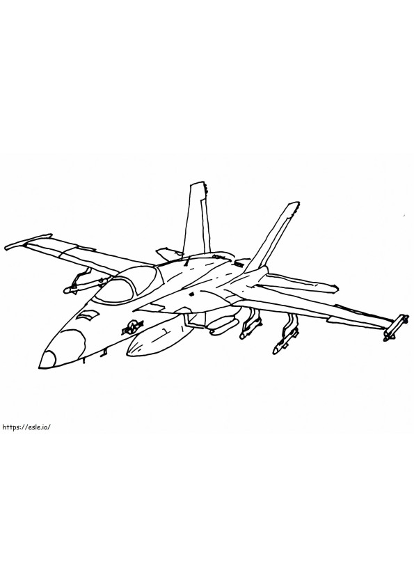 Coloriage Avion de chasse cool à imprimer dessin