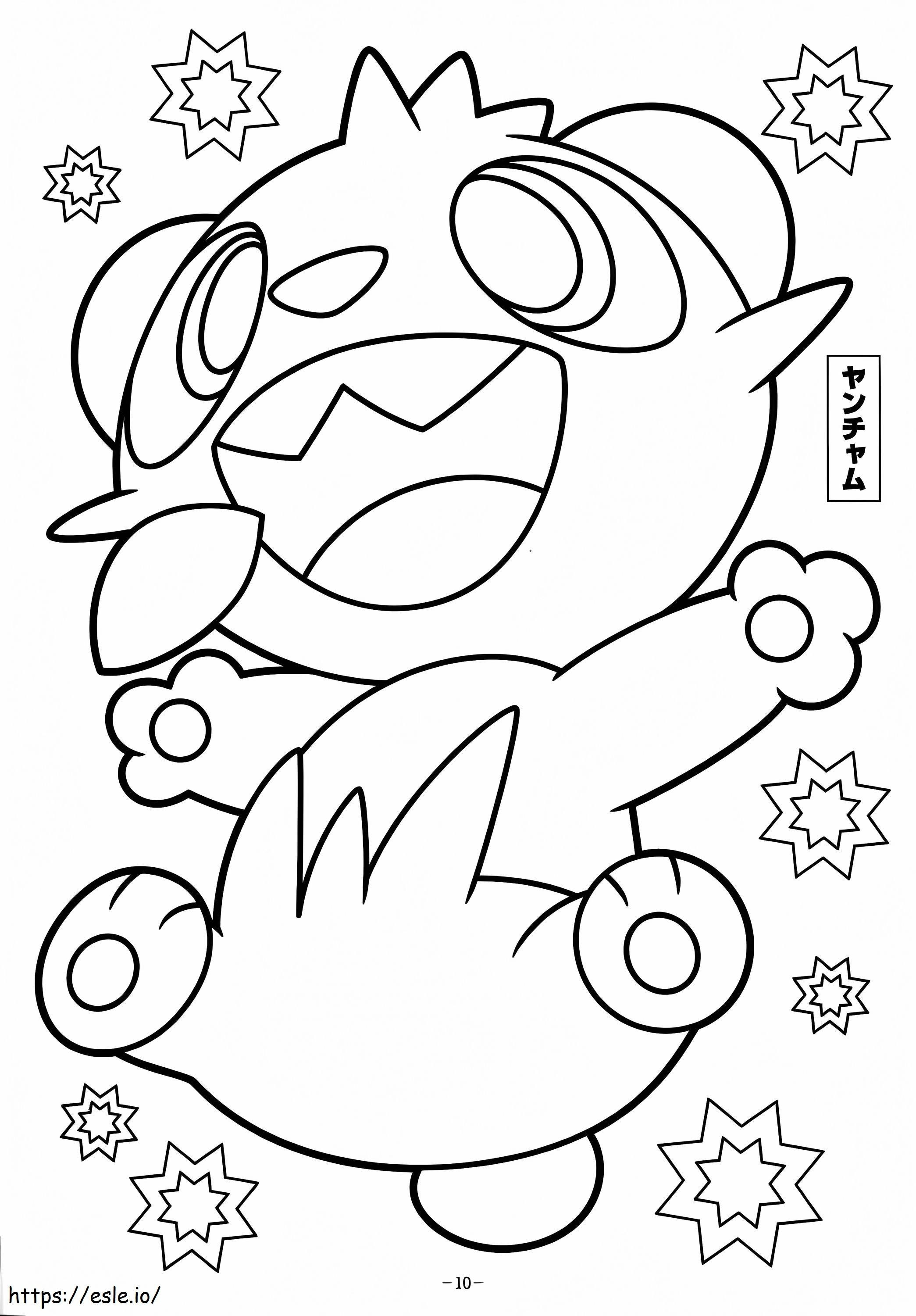 Śliczny pokemon Pancham kolorowanka