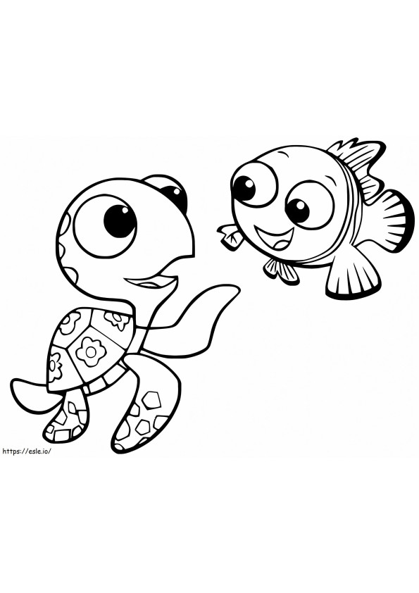 Nemo And Squirt coloring page
