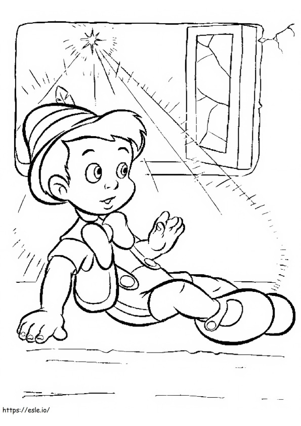 Pinocchio In A House coloring page
