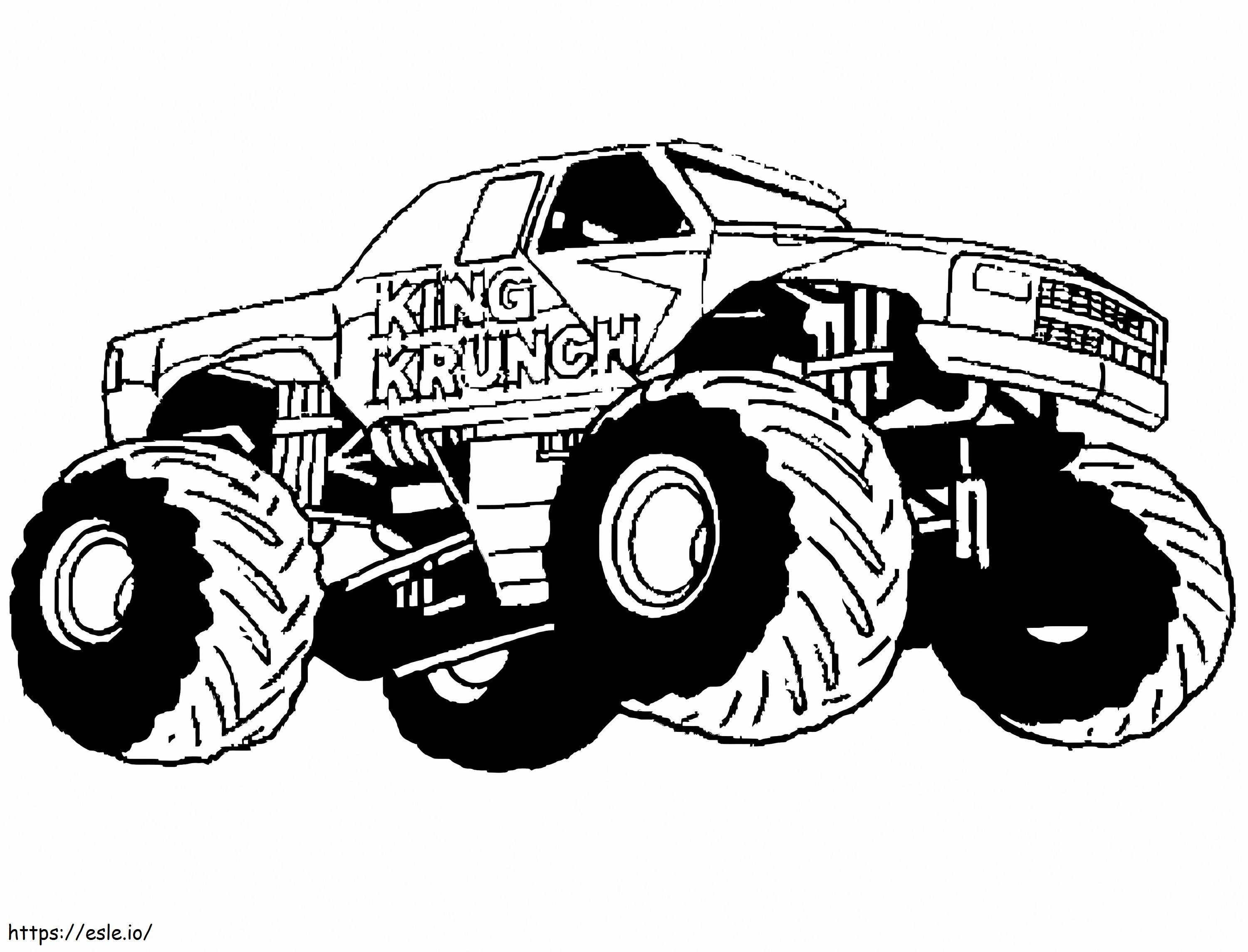 Camión monstruo King Krunch para colorear