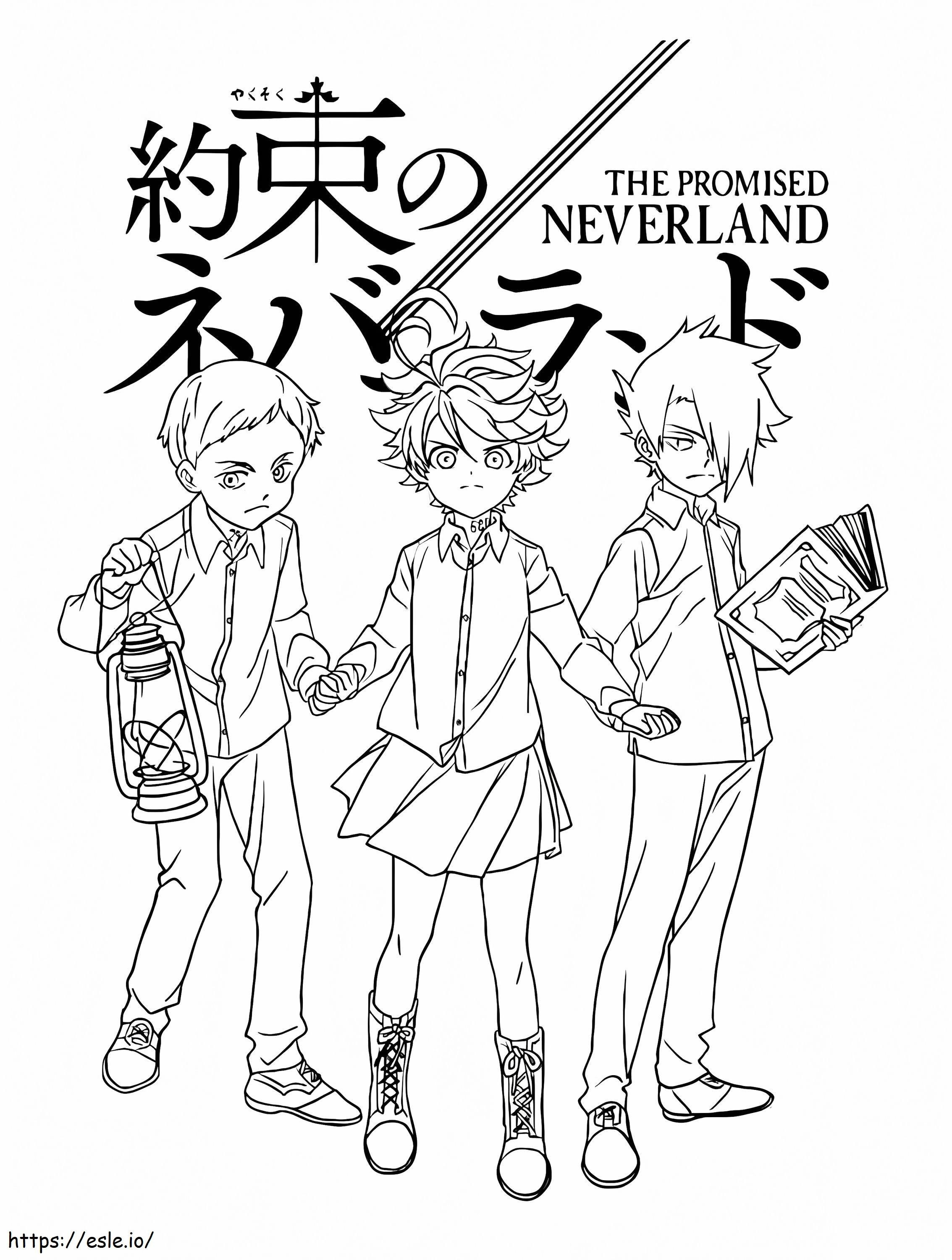 Poster Neverland yang Dijanjikan Gambar Mewarnai