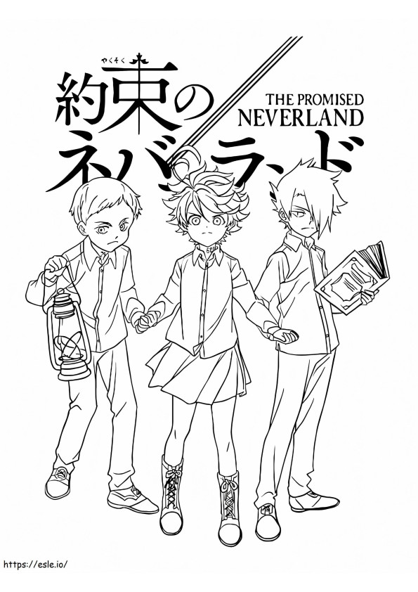 De beloofde Neverland-poster kleurplaat