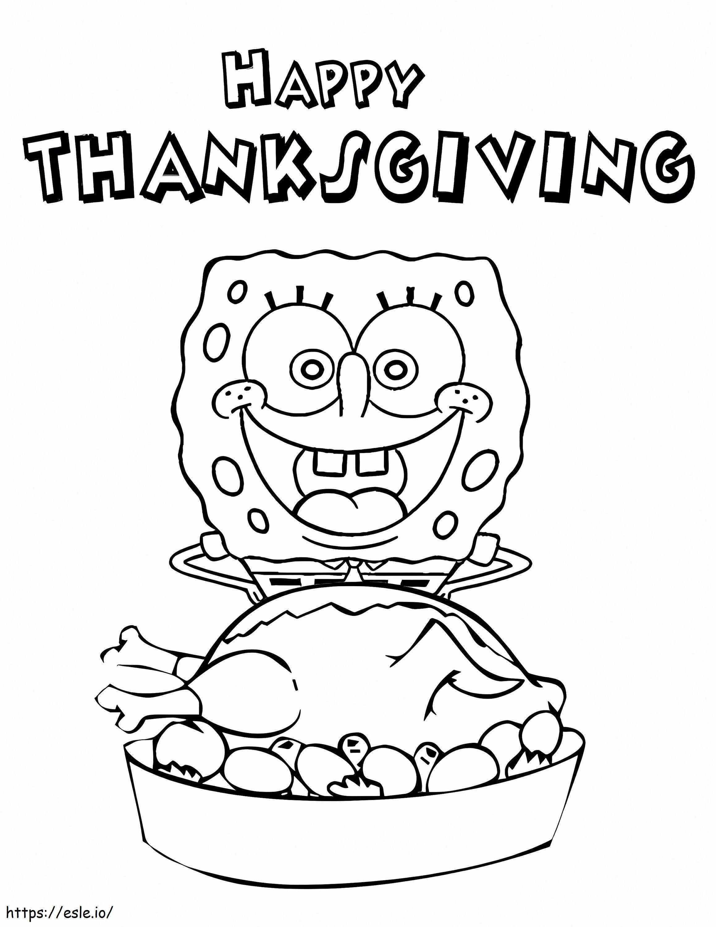 SpongeBob And Turkey coloring page