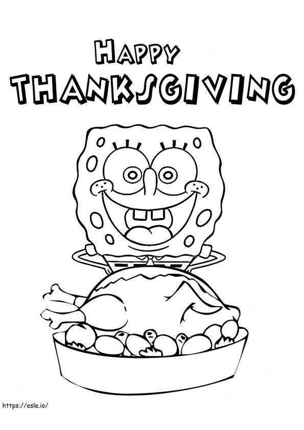 SpongeBob And Turkey coloring page