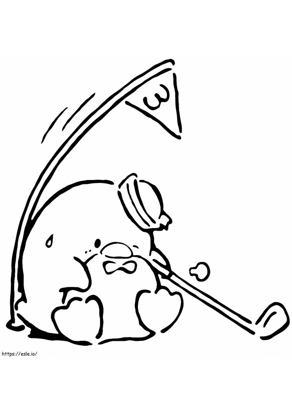Tuxedo Sam Playing Golf coloring page