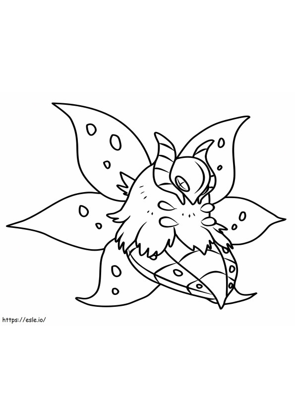 Coloriage Pokémon Volcanona Gen 5 à imprimer dessin