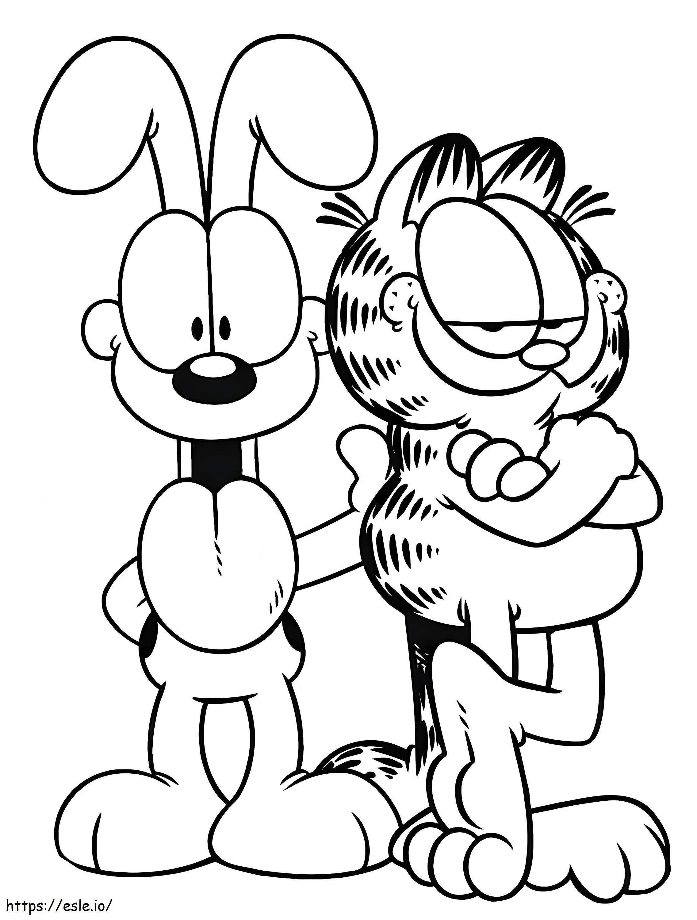 Coloriage Garfield et Odie à imprimer dessin