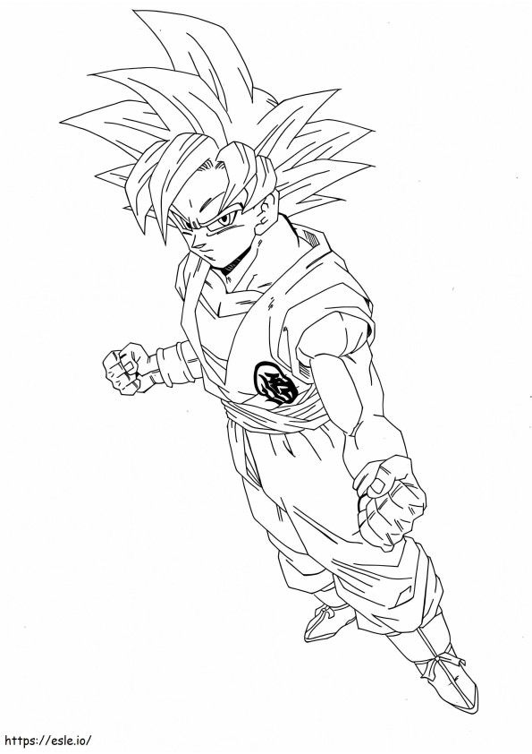 Son Goku parece irritado para colorir