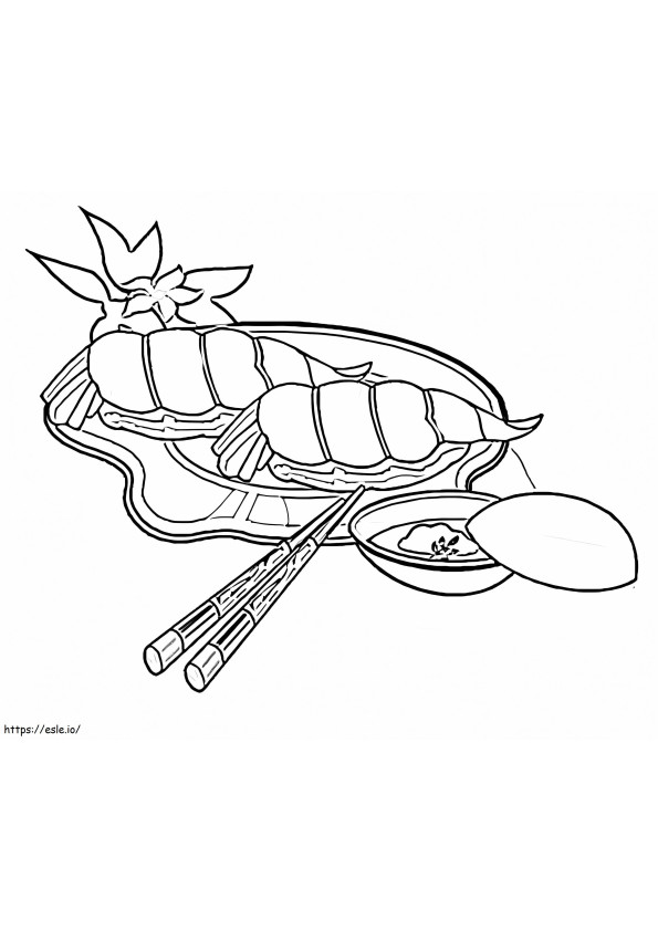 Shrimps Sushi coloring page