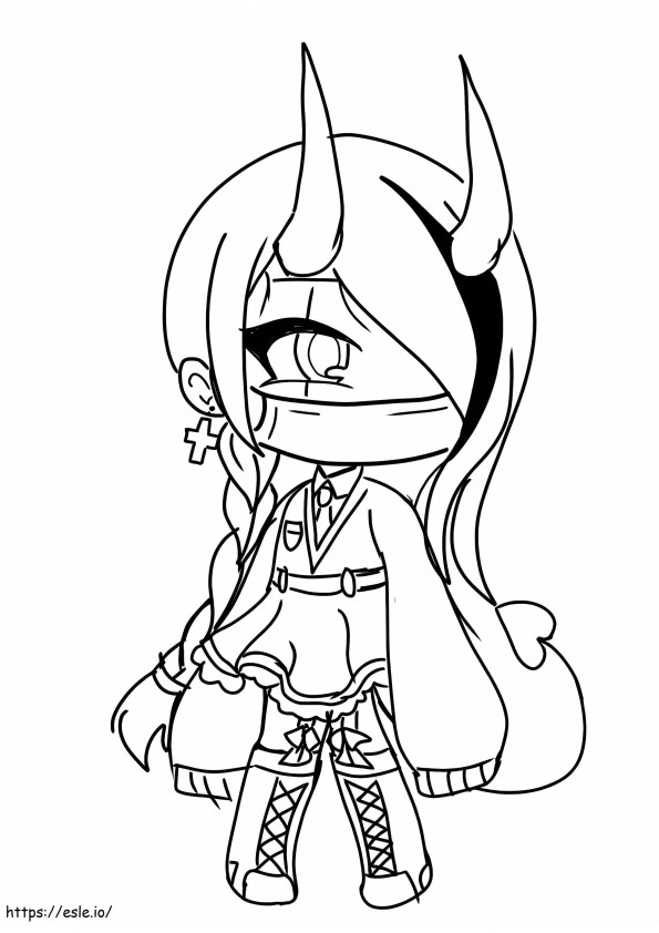 Beautiful Anime Character From Gacha Life coloring page