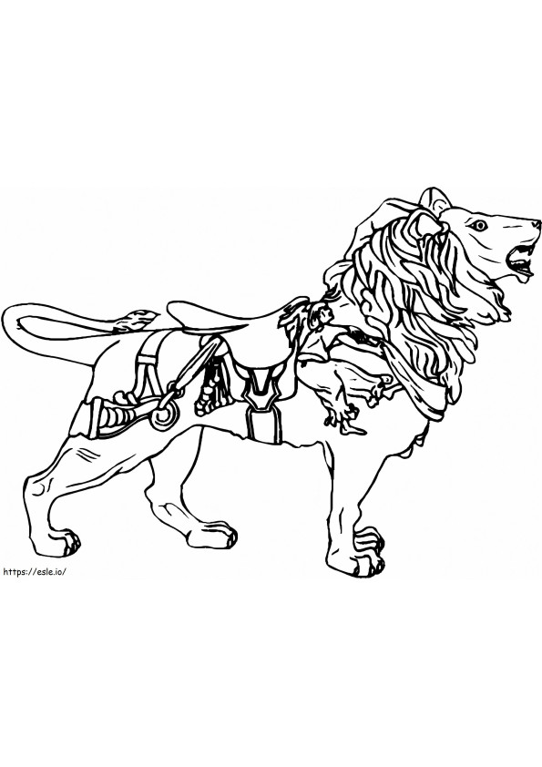 Coloriage Lion de carrousel à imprimer dessin