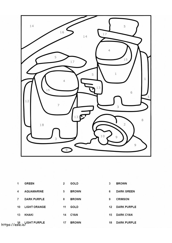 Game Among Us Color By Number coloring page