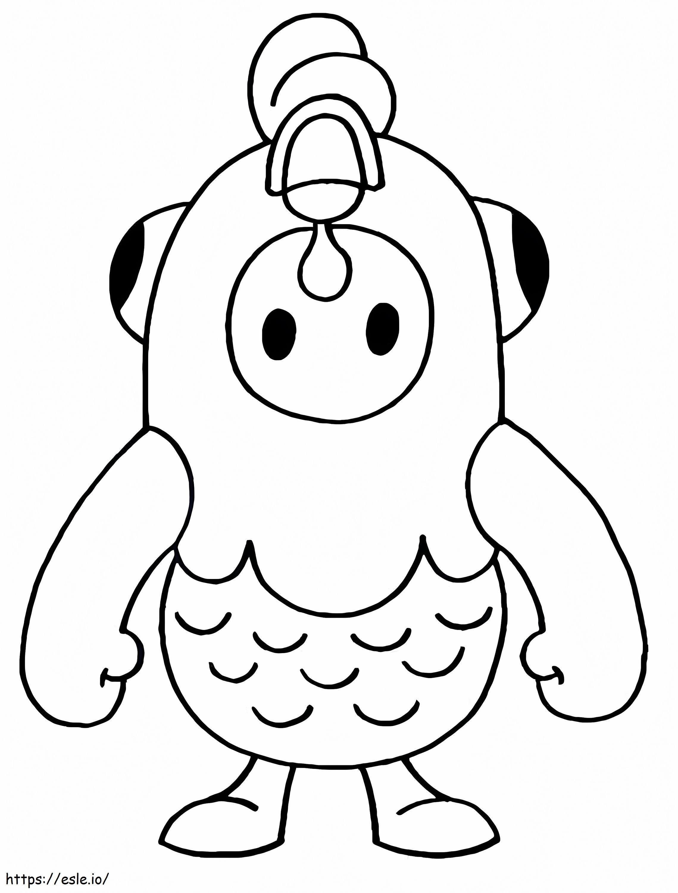 Chicken Skin Fall Guys coloring page