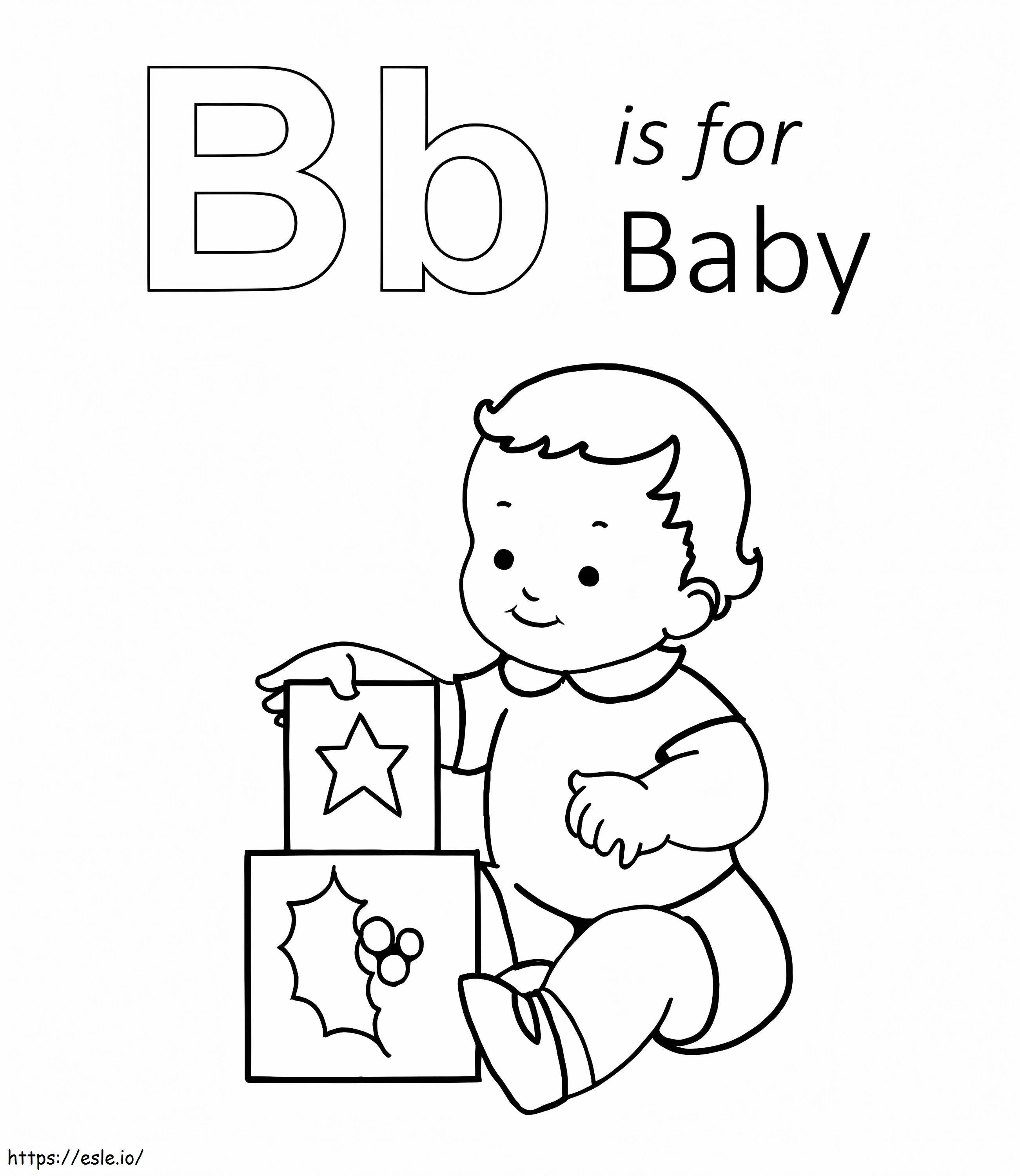 B es para bebé para colorear