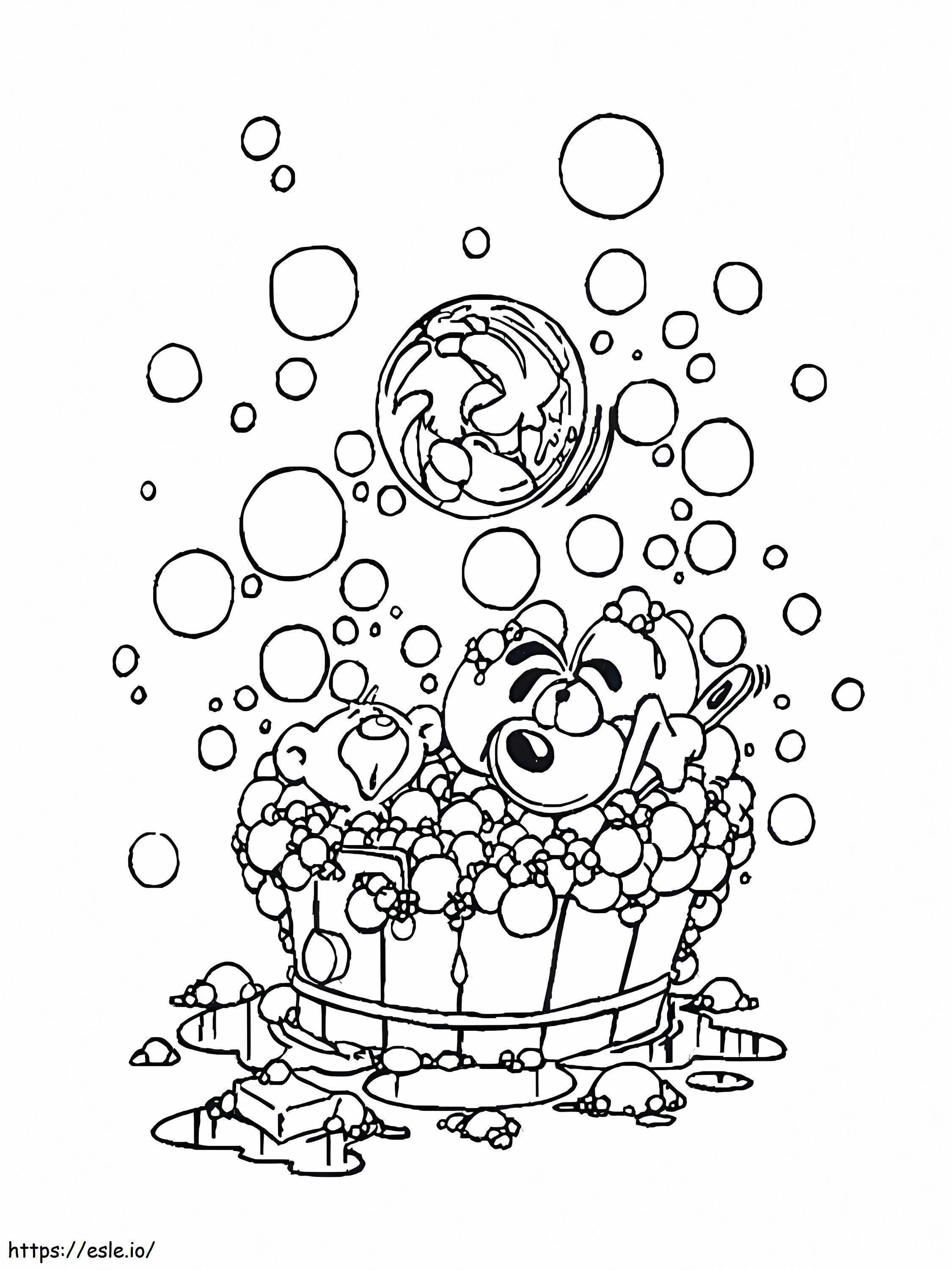 Diddle Showering coloring page