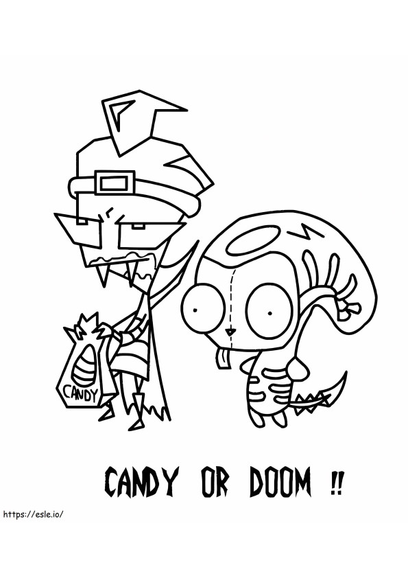 Candy Or Doom Invader Zim Gambar Mewarnai