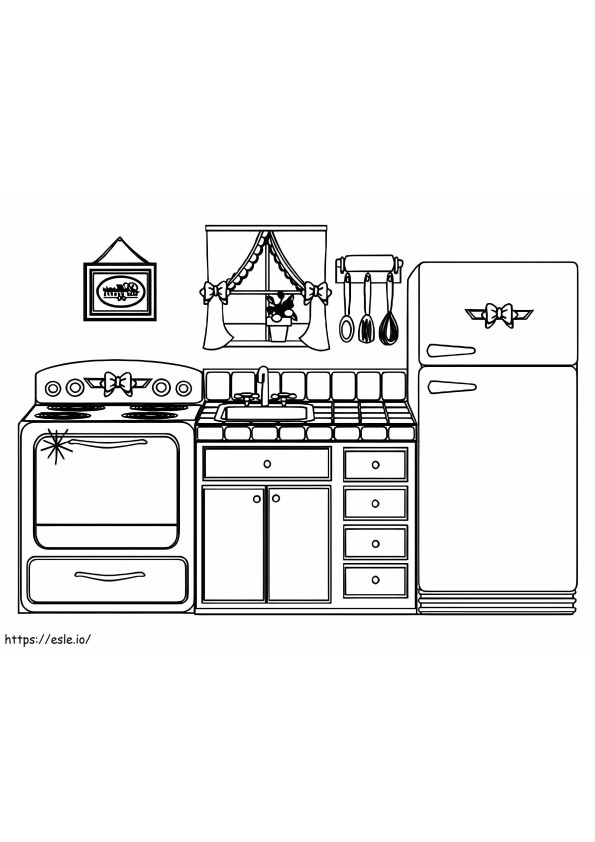 Beautiful Kitchen House coloring page
