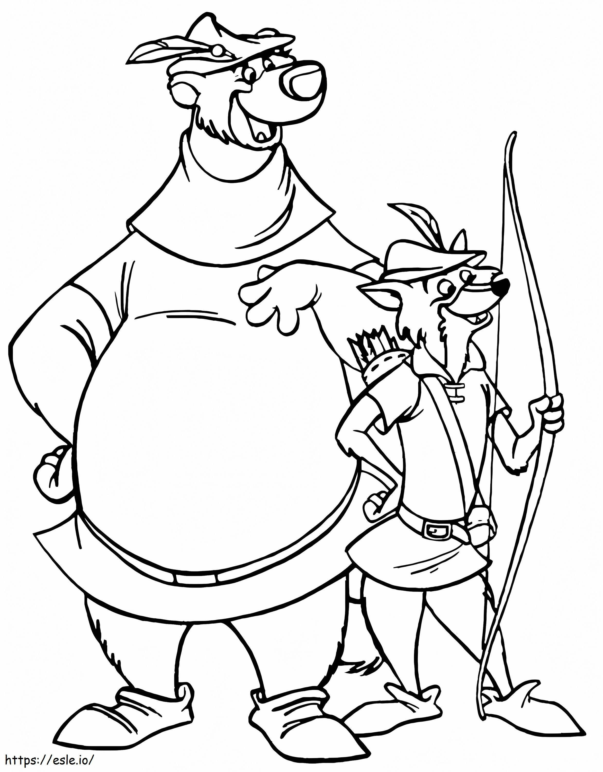 Micii Blugi și Robin Hood de colorat