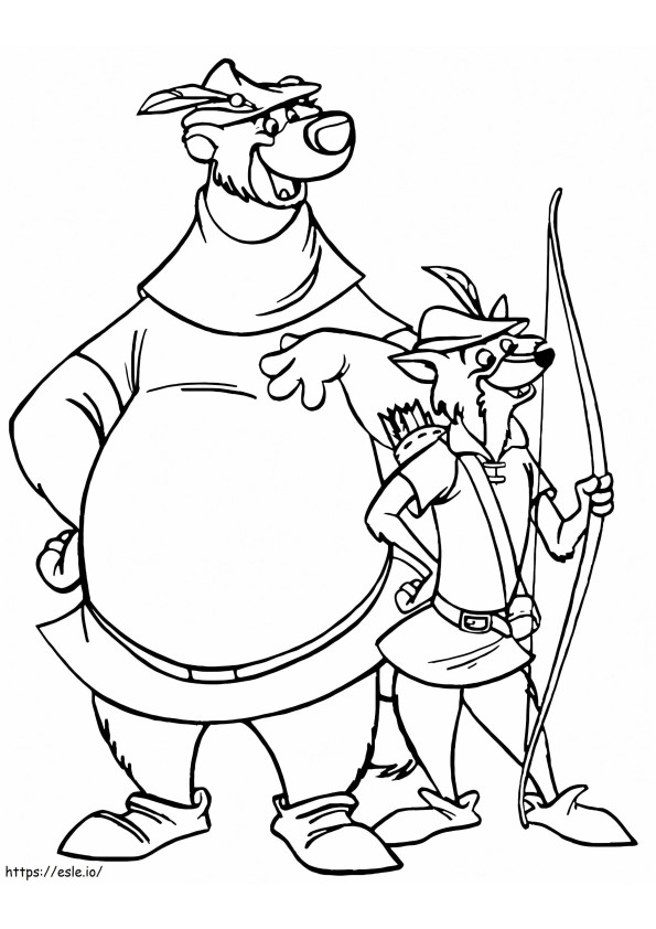 Micii Blugi și Robin Hood de colorat