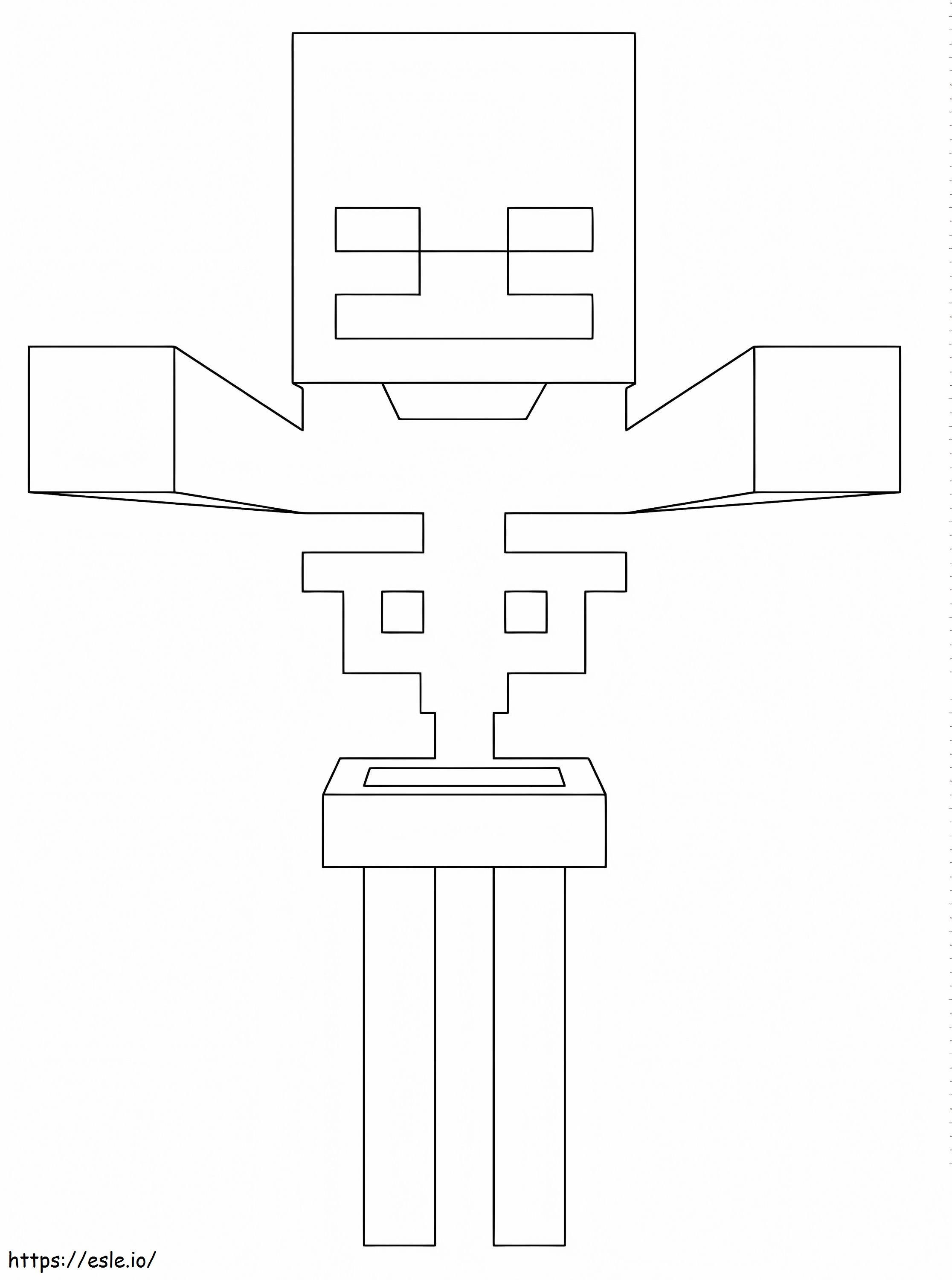 Coloriage Squelette Minecraft à imprimer dessin