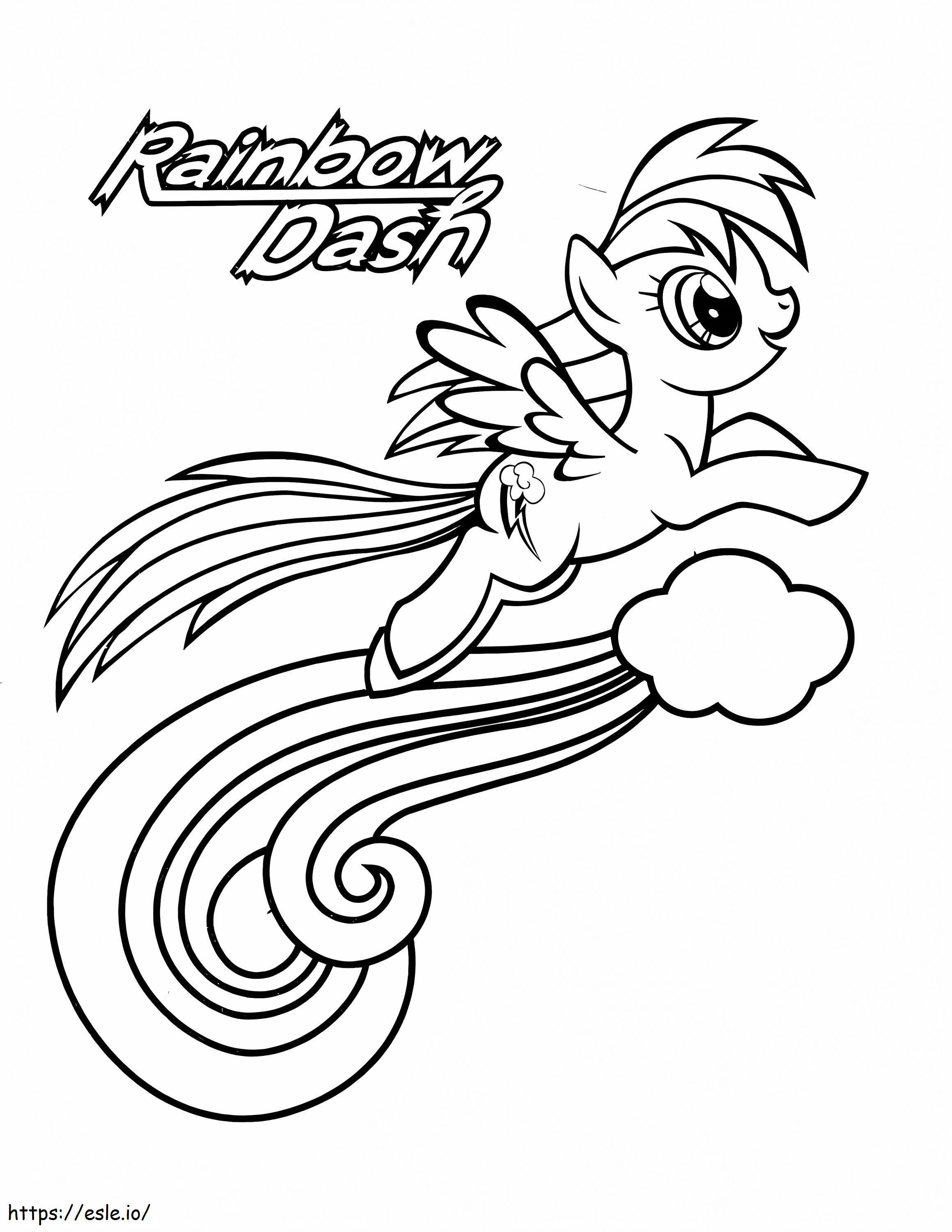 Rainbow Dash Flying Up coloring page
