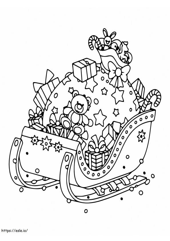 Sleigh Full Of Christmas Presents coloring page