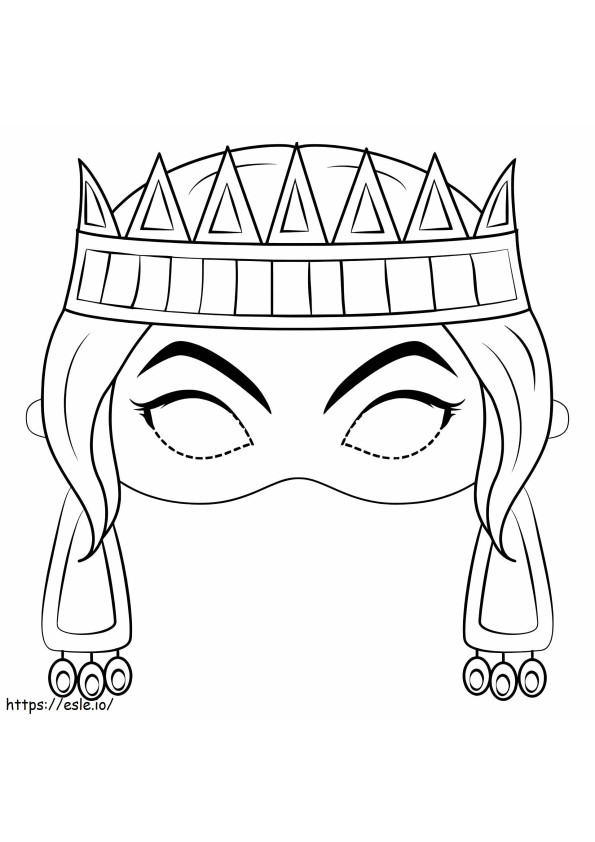 Kuningatar naamio värityskuva