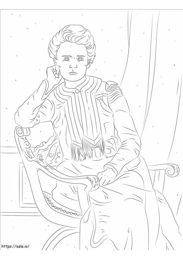 Jonge Marie Curie kleurplaat