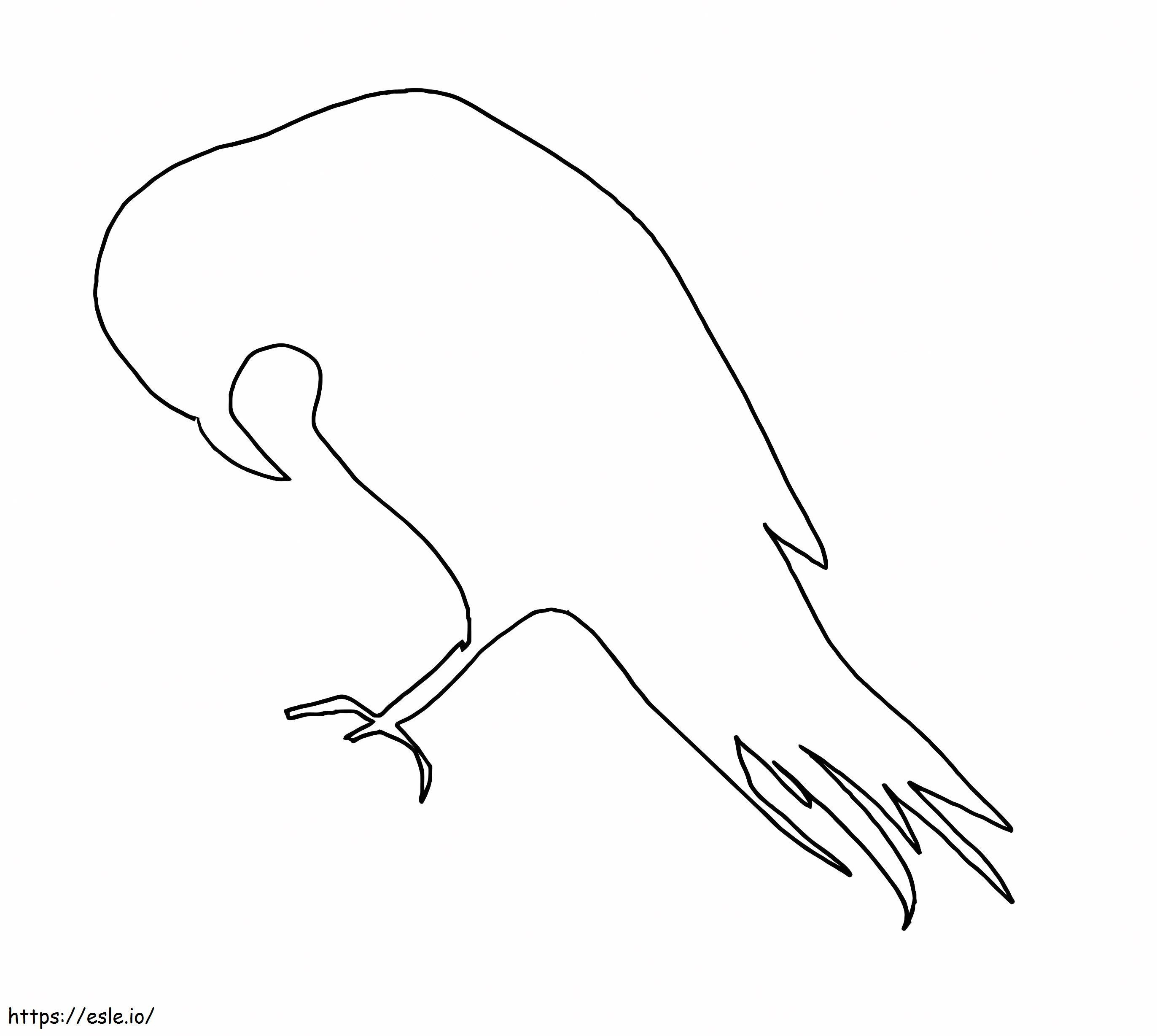 Coloriage Contour de corbeau à imprimer dessin