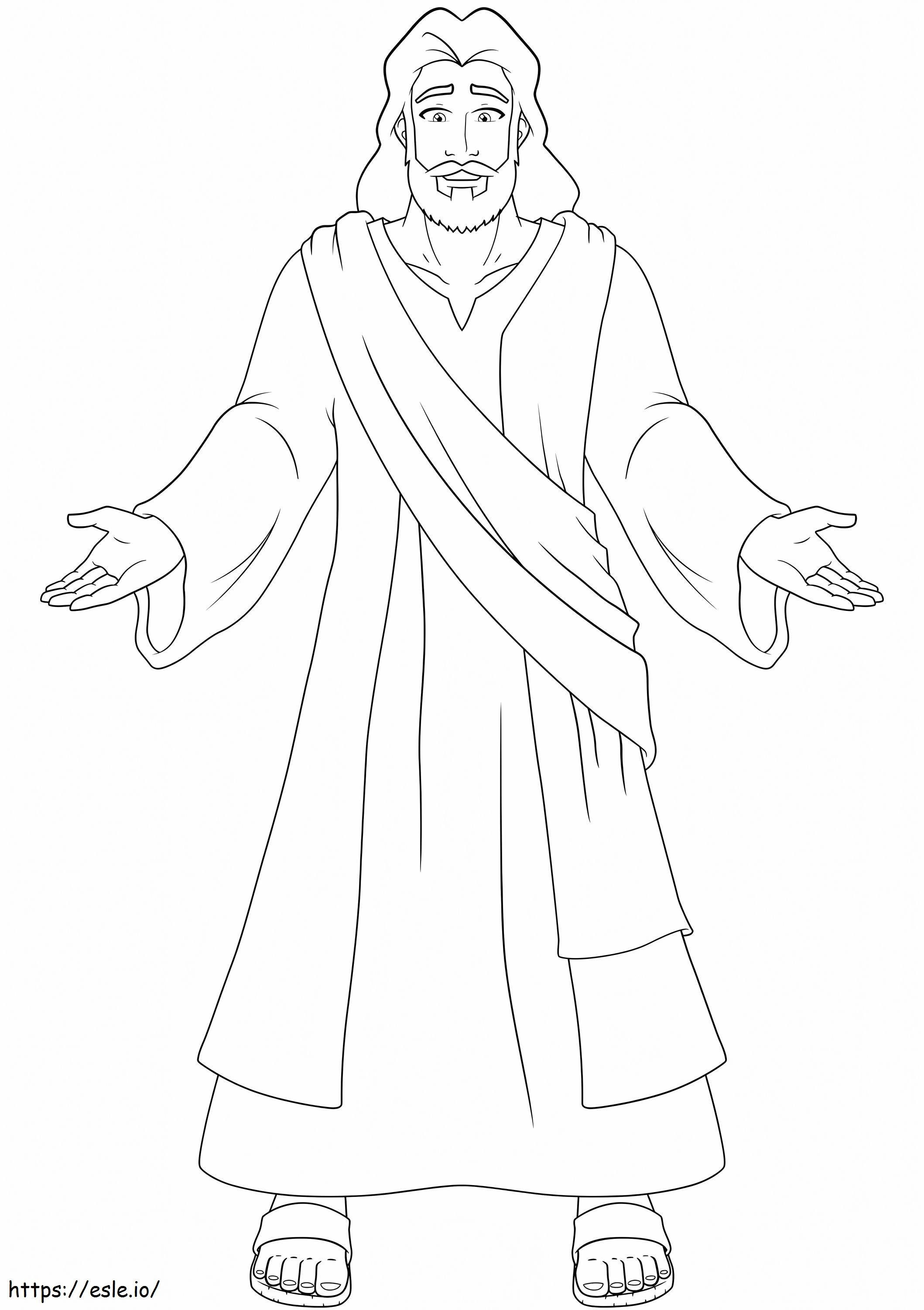 Jesus With Open Hands coloring page