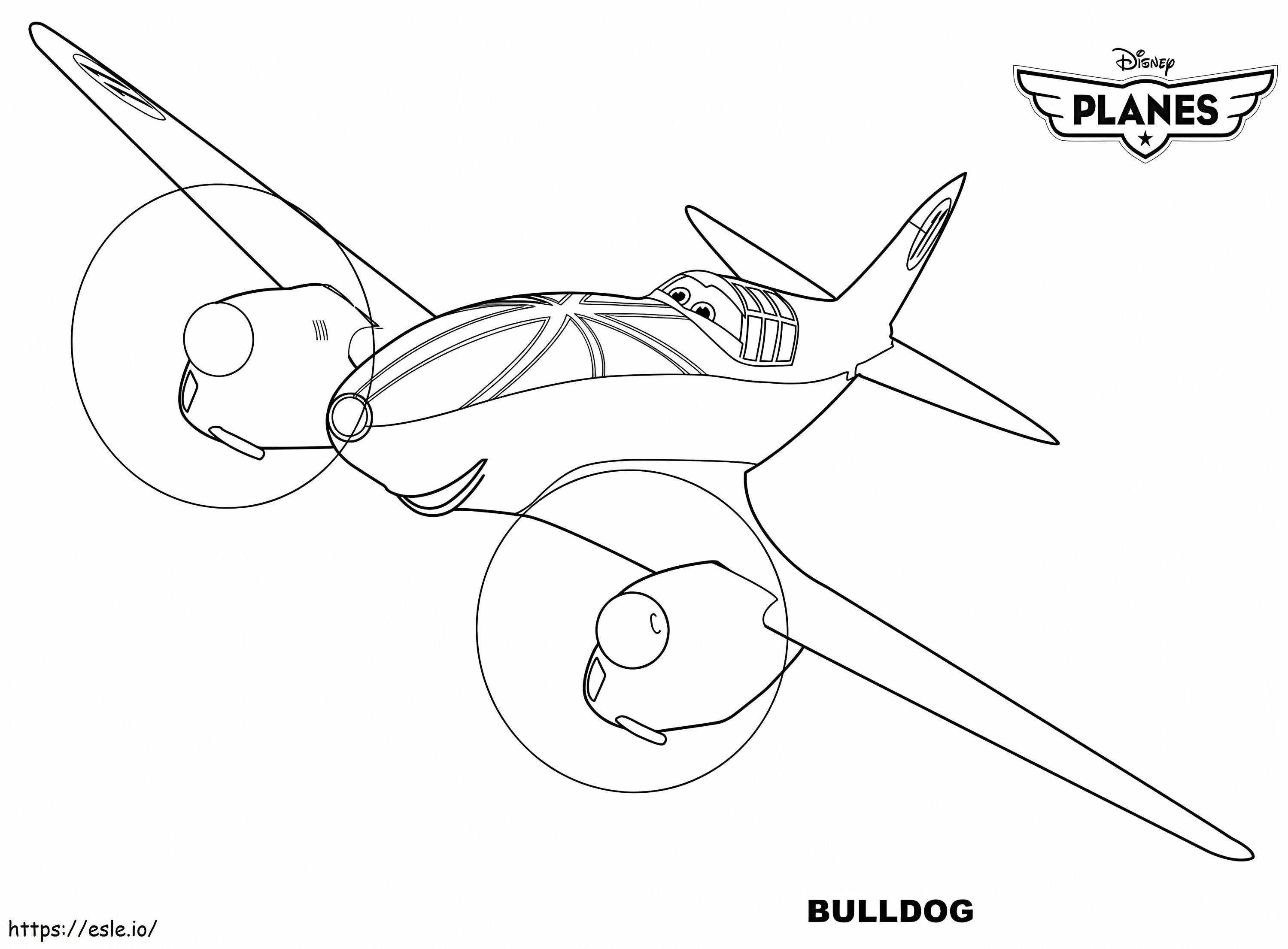 Bulldog Aviones Disney para colorear