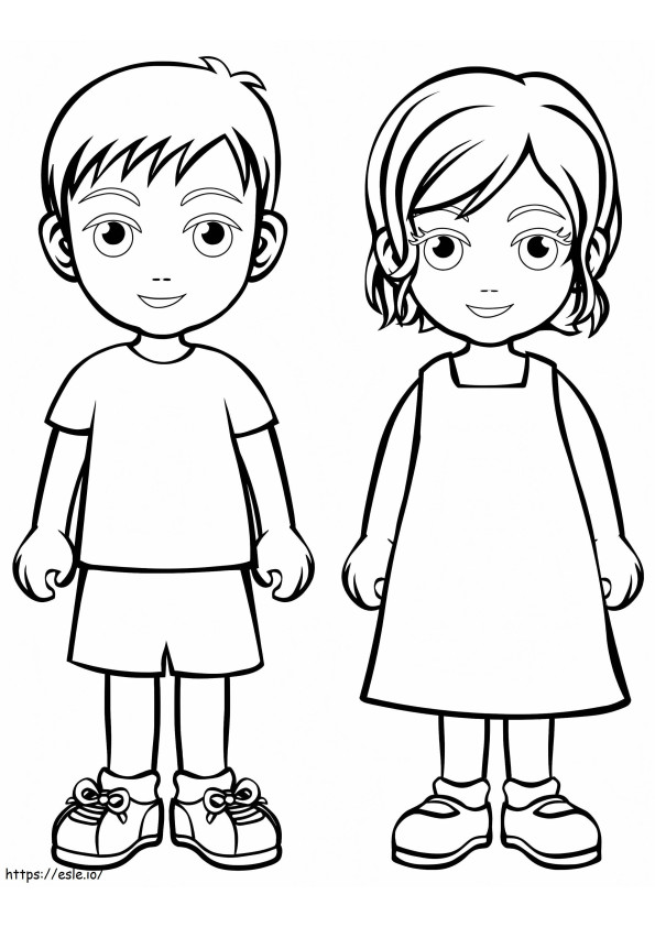 Kids Boy And Girl coloring page