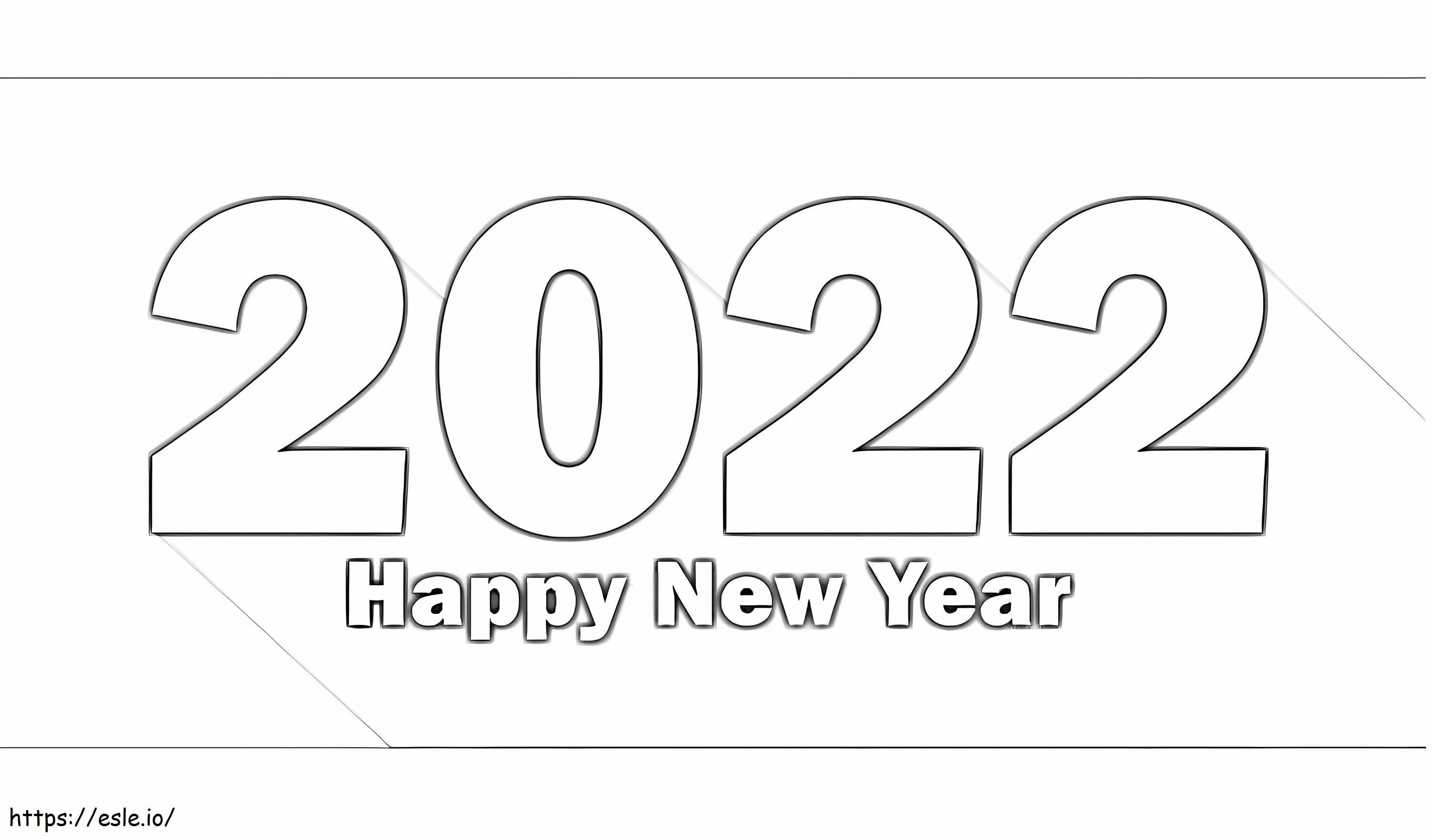 Happy New Year 2022 Poster coloring page