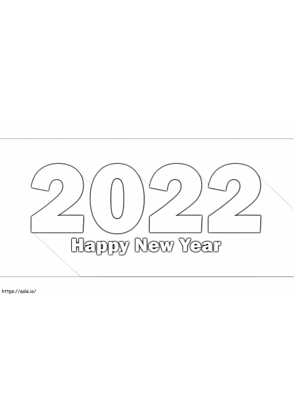 Feliz Ano Novo 2022 Cartaz para colorir