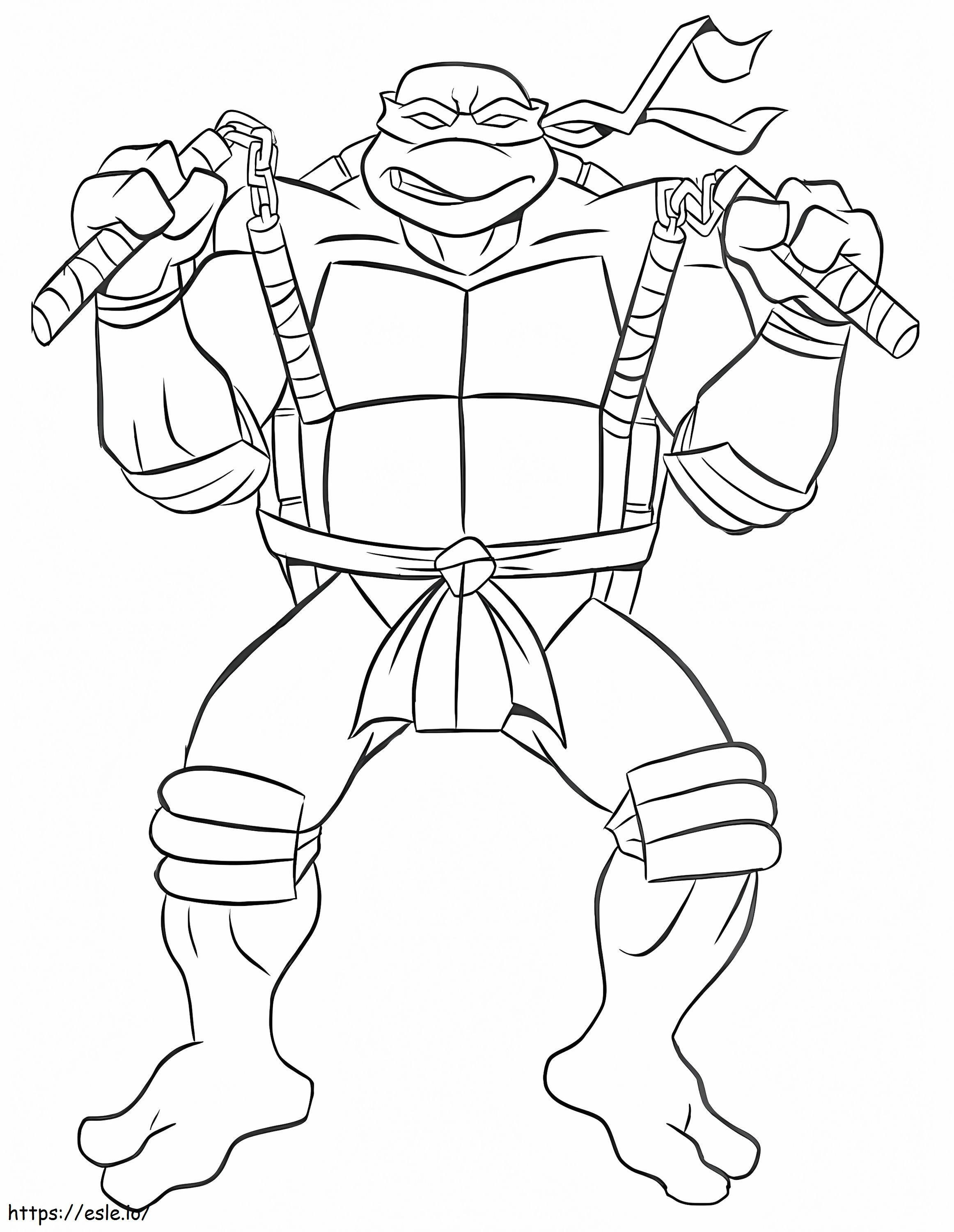 Tartaruga Ninja Michelangelo para colorir