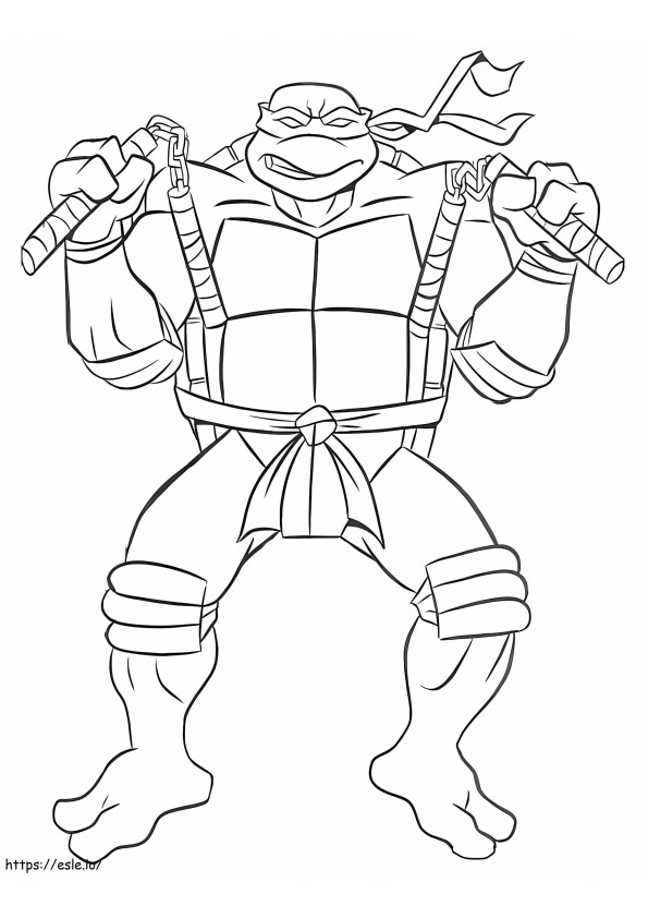 Tartaruga Ninja Michelangelo para colorir
