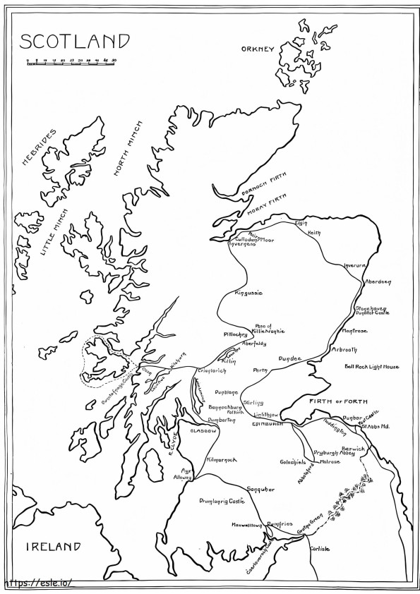 İskoçya Haritası boyama