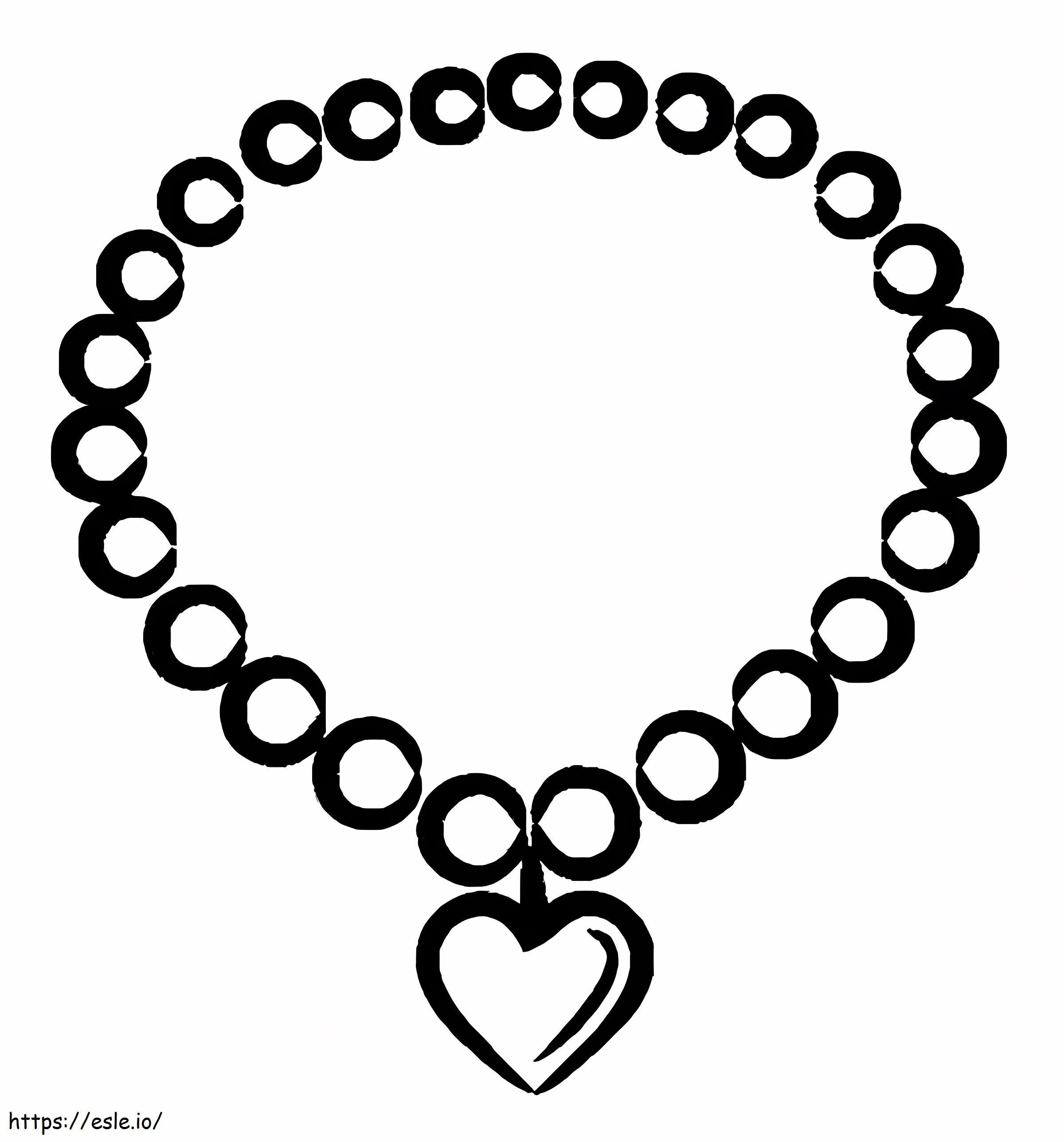 Valentine Heart Necklace coloring page