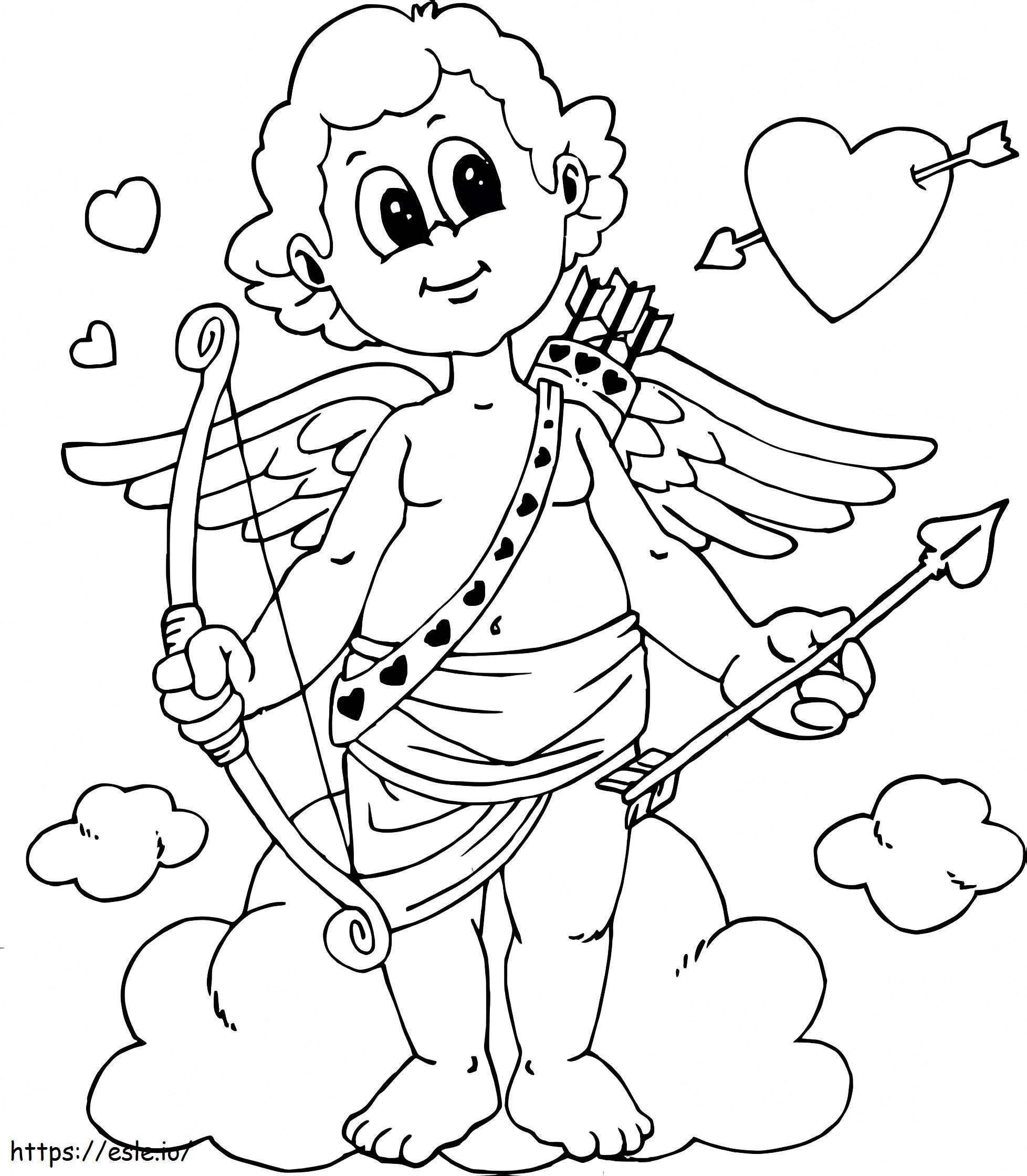Cupido em pé para colorir