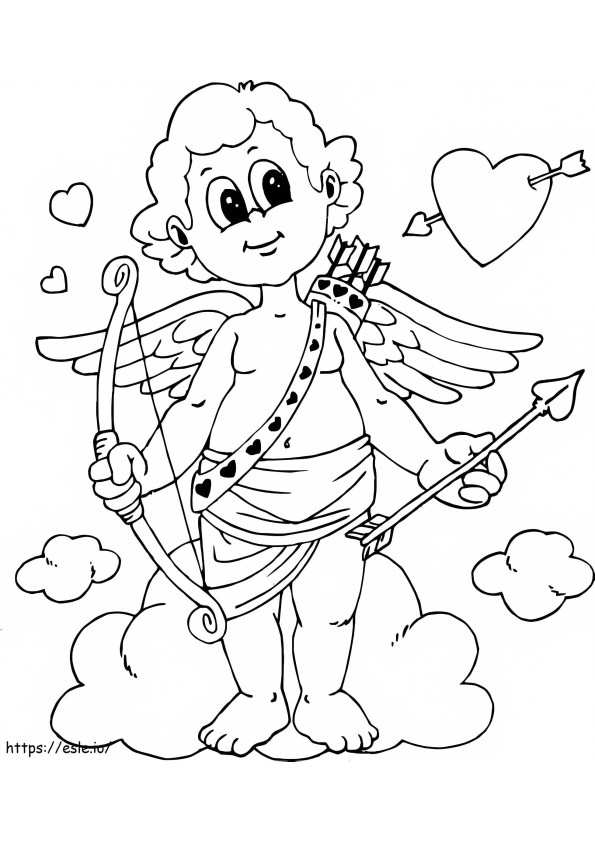 Coloriage Cupidon debout à imprimer dessin