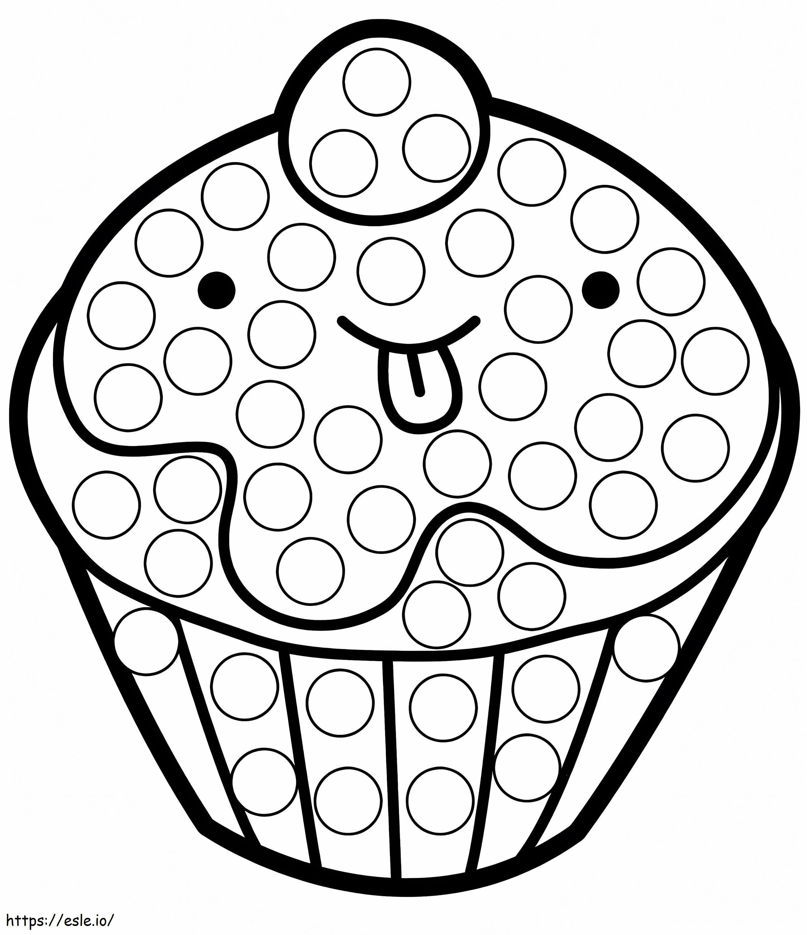 Marcador de ponto de cupcake para colorir