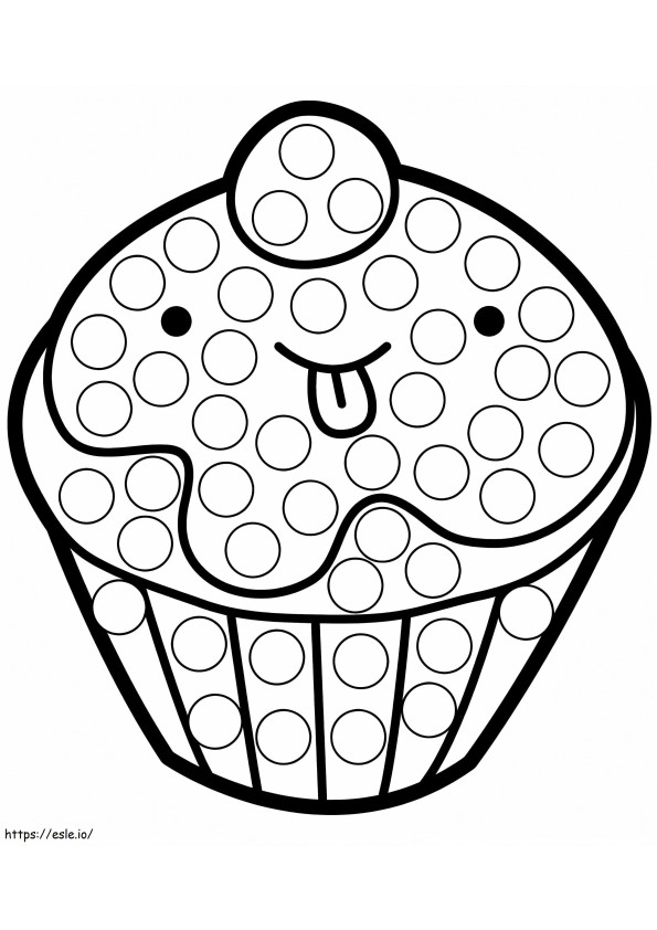 Cupcake Dot Marker kleurplaat