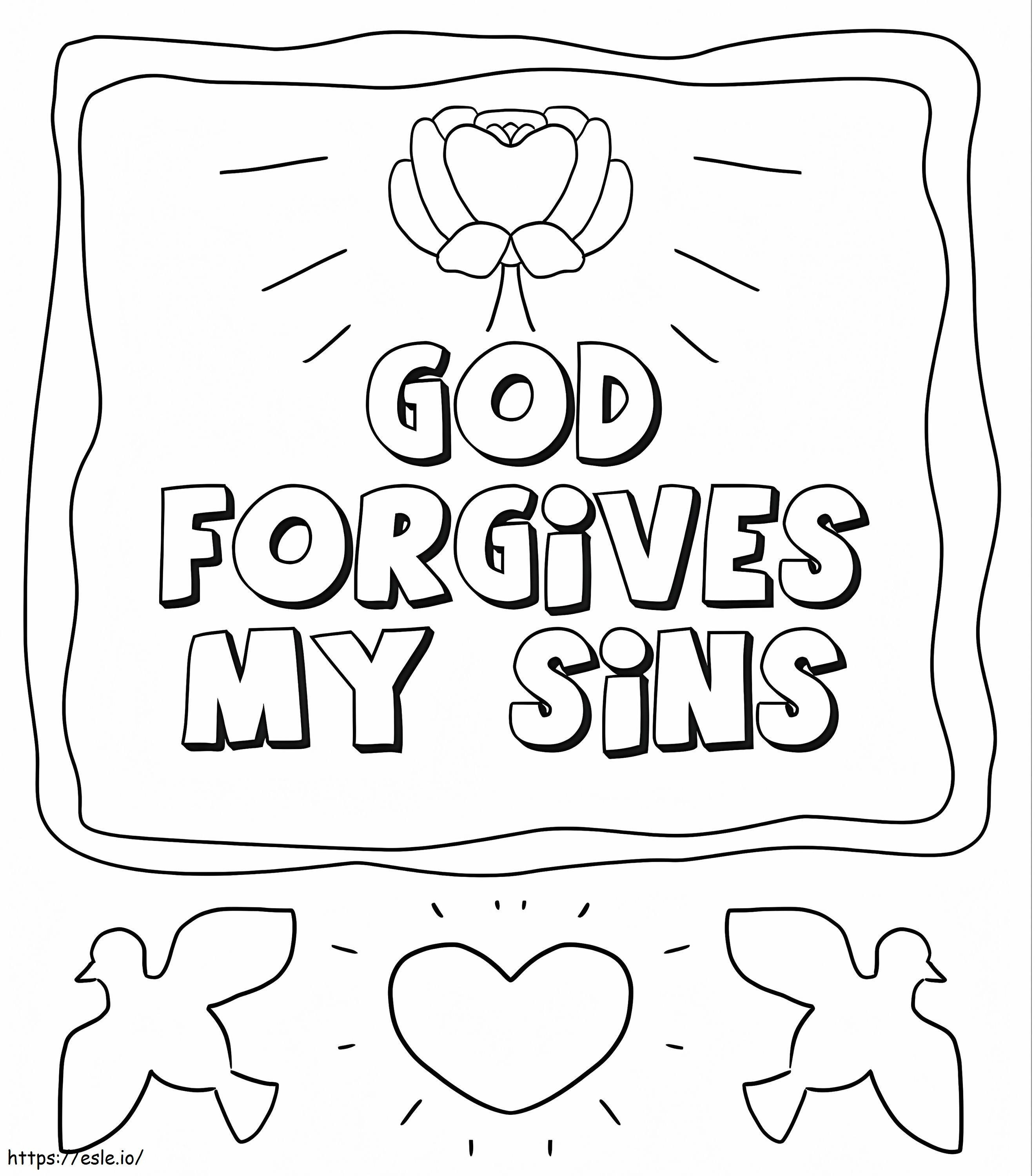 Dios perdona mis pecados para colorear
