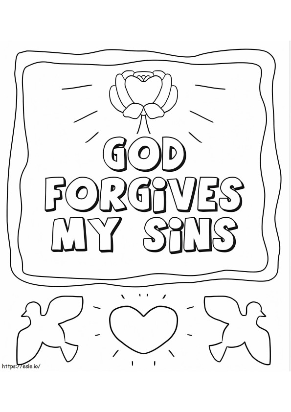 Deus Perdoa Meus Pecados para colorir