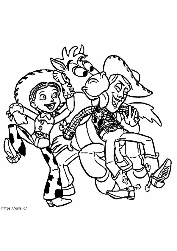 Coloriage Jessie Bullseye et Woody Dance à imprimer dessin